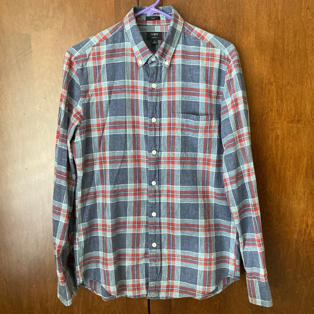 J. Crew Slim Fit Plaid Long Sleeve Button Down Shirt Men’s M Medium